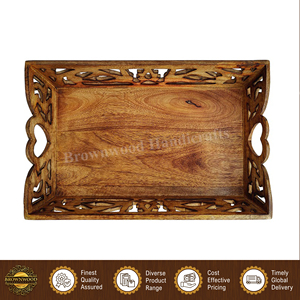 Bandeja de Servir Rectangular de Madera Natural 100% Hecha a Mano, Diseño Único y Calidad Premium para Restaurantes y Hoteles - Product Image 2
