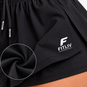 Short de course taille haute 2-en-1 pour femme, séchage rapide, respirant, avec poche et cordon de serrage, idéal pour le yoga et la gym - Product Image 6