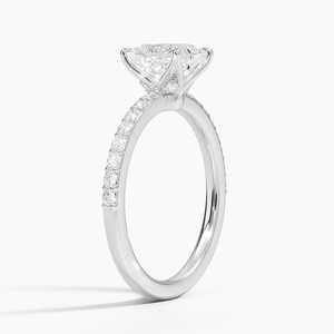 BOJ Ring 049 Princess Cut 925 Silver Petite Shared Prong Three Quarter Coverage 2ct D Color VVS1 Moissanite GRA Certified Sale - Product Image 2
