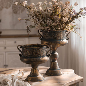 Jarrón de Metal Antiguo para Flores, Maceta de Bronce Vintage, Maceta de Hierro Retro para Jardín, Centro de Mesa Decorativo para Bodas, Soporte de Lujo para Cuenco de Mesa - Product Image 5