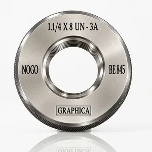 Jauge annulaire unifiée ANSI 2B UN/UNC/UNEF GO/NOGO, diamètres nominaux 1.7/16", 1.1/2", 1.9/16", 1.5/8', 1.3/4", 1.7/8" - Product Image 1