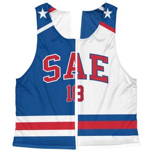 OEM Design Personnalisé Sublimé Réversible Lacrosse Pinnies Séchage Rapide 100% Polyester Respirant Adulte/Jeune Pinnies Maillots Personnalisés - Product Image 5