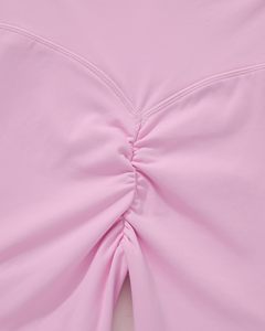 Conjunto de Yoga sin Costuras de 2 Piezas, Top Corto de Cintura Alta y Pantalones Cortos, Color Sólido, Espalda Cruzada, Ropa Deportiva para Mujer - Product Image 6