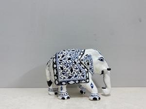 NIRMALA HANDICRAFTS Handcrafted Blue Pottery Metal Camel Figurine | Enamel Crafted Floral Pattern Statue | Indian Hand-Painted - Product Image 2