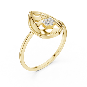 Anillo de oro amarillo macizo de 14k para mujer, minimalista, con piedras cultivadas en laboratorio de corte brillante redondo, para uso diario, banda apilable - Product Image 4