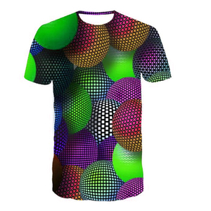 Men's Geometric Pattern Printed T-<b>Shirt</b> Short Sleeve O-Neck Casual Regular Fit <b>100</b>% <b>Polyester</b> Digital Print - Product Image 1