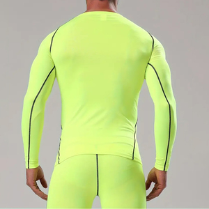 Camiseta de Compresión de Manga Larga de Color Sólido, Camiseta Deportiva, Camiseta de Compresión de Venta Caliente y Ropa de Entrenamiento BJJ para Hombre - Product Image 2