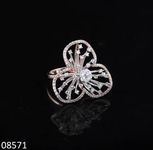 Anillo de Compromiso D'VINS JEWELS en Oro Rosa con Diamante de Corte Brillante Redondo, Diamantes Cultivados, Estilo Clásico para Mujer, Certificado IGI - Product Image 2