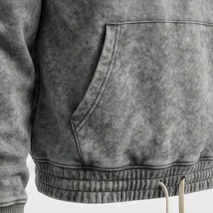 Custom Acid Wash Flared Tracksuits 500 GSM Straight Leg Jogging Suit <b>Distressed</b> Hoodies Sweatpants Men Gym Activewear - Product Image 5