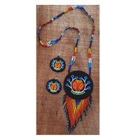 Ensemble de bijoux pour femmes, collier et boucles d'oreilles en chaîne à maillons avec perles de verre multicolores artisanales, style ethnique personnalisable