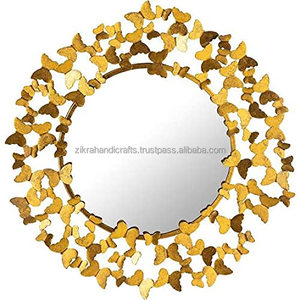 Espejo de hoja dorada, decoración moderna para el hogar y la pared, acabado de moda para decoración de pared de sala de estar, espejos montados completamente de Metal - Product Image 2