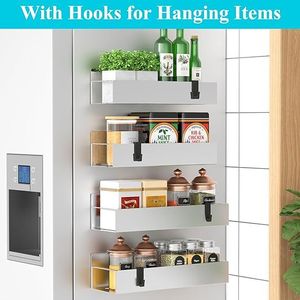 Set di 4 Organizzatori Magnetici Argento per Spezie, per Frigorifero e Forno - Product Image 3