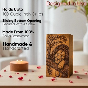 Custom Soaring Eagle Solid Walnut Baby & Pet Human Ashes Cremation Urn Eco-Friendly Durable <b>Memorial</b> <b>Box</b> - Product Image 3