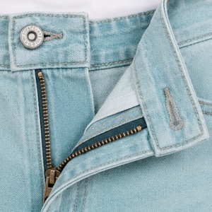 <b>Light</b> Blue Mens Straight Leg Denim Jeans Regular Fit Washed Casual Streetwear Five Pocket Fashion <b>Trousers</b> Classic Denim Pants - Product Image 5
