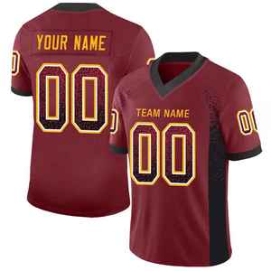 Maillot de football américain de haute qualité en polyester, nouveau, imprimé par transfert thermique, nom et numéro, manches courtes, grande taille, tendance - Product Image 3