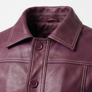 แจ็คเก็ตหนังแท้สำหรับขี่มอเตอร์ไซค์คุณภาพดีที่สุดสำหรับผู้ชาย รุ่นใหม่ล่าสุดสำหรับฤดูหนาว พร้อมแผ่นป้องกันที่ถอดออกได้ สามารถสั่งทำได้ - Product Image 4