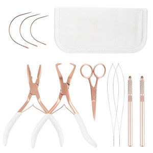 Kit d'outils pour extensions de cheveux, qualité chirurgicale, professionnel, pour techniciens en cheveux, vente chaude, extensions de cheveux à micro-perles, extensions à bandes adhésives, logo personnalisé - Product Image 5