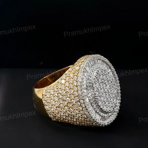 <b>Men</b> & Women’s Round Moissanite Hip Hop <b>Ring</b> 925 Sterling <b>Silver</b> Luxury Iced Band GRA Certified - Product Image 4
