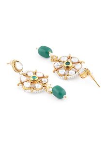 Beautiful Antique Ethnic Beaded Gold Plated Fancy Style Elegant Traditional Party Wear Fashion Necklace Earrings Ring Set - Product Image 3