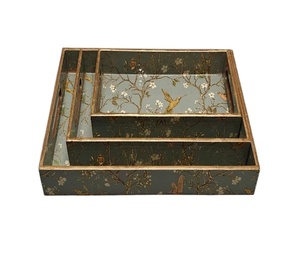 Bandeja Decorativa de MDF Esmaltado para Café, Té, Desayuno, Bandeja de Madera de Bambú para Servir Comida con Asas - Product Image 1