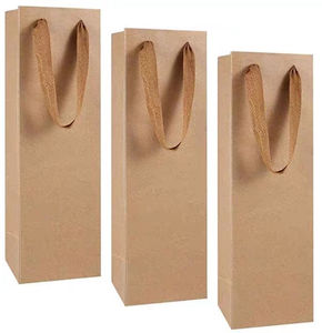 Factory Direct Custom Logo Printed Durable Kraft Paper Tote Bag Laminated Food <b>Packaging</b> Shopping Bags Ribbon Screen <b>Printing</b> - Product Image 6