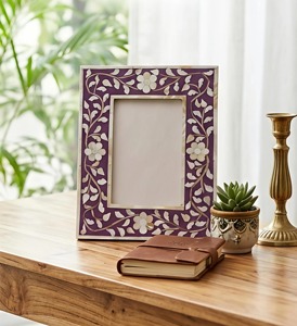 Handcrafted Bone Inlay Floral Photo Frame Decorative Picture Frame Handmade <b>Mosaic</b> Home Decor Gift Latest Design Photo Frame - Product Image 1