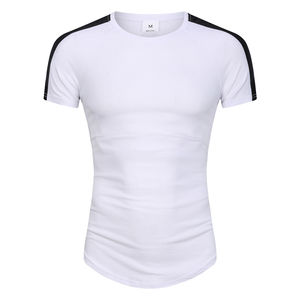 T-shirt Homme Col Rond en Coton Tissé Respirant à Manches Courtes Coupe Slim Style Hip Hop Streetwear Fitness - Product Image 6