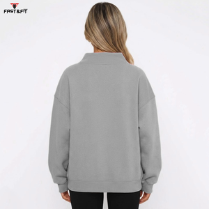 Sweat-shirt tricoté pour femme à prix raisonnable, style streetwear décontracté, coupe épaules tombantes, respirant et écologique, avec motif sur le devant - Product Image 4
