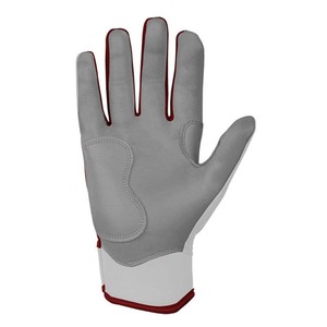 Guantes de bateo blancos y rojos, de cuero, acolchados, con cierre de gancho y bucle, unisex, para entrenamiento de adultos - Product Image 4