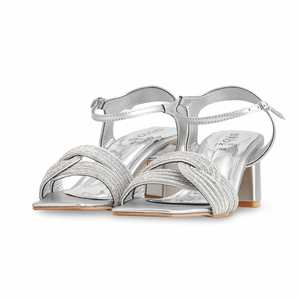 Sandalia de tacón de fantasía de plata modelo FN5959 - Product Image 3