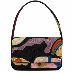 Handmade <b>Seed</b> Beaded Fashion Women Shoulder Handbag Evening Wedding Clutch Purse Abstract Pattern Designer Boutique Accessory - Product Image 1