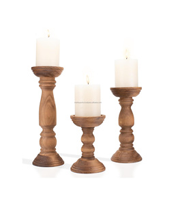 Soporte de vela de madera de mango macizo de calidad superior a precio económico diseño único hogar decorativo boda cumpleaños Regalos madera - Product Image 1