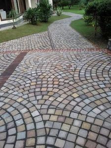 Pavés en pierre de grès naturelle, blocs de pavés polis, allée extérieure, carrelage paysager - Product Image 2
