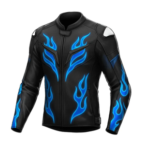 Chaqueta de Motociclismo de Cuero Vacuno Genuino para Hombre, Equipo de Protección Nivel 2 CE - Product Image 1