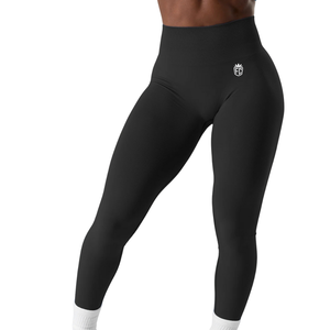 Leggings de yoga de cintura alta sin costuras para mujer, con efecto fruncido en glúteos, control de abdomen, elásticos, para gimnasio y entrenamiento, pantalones moldeadores, ropa deportiva, color negro, ajuste ceñido. - Product Image 4