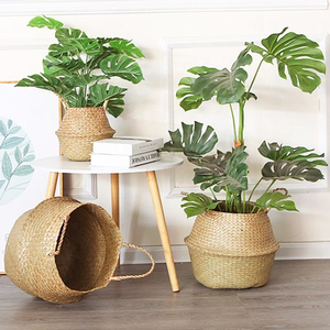 ตะกร้าหวายสานจากหญ้าทะเลสำหรับใส่ของ ใส่ต้นไม้ หรือซักผ้า - Product Image 6