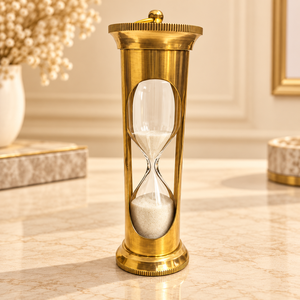 Sablier élégant en laiton, horloge nautique vintage, décoration de bureau maritime, ornement de table classique, marin antique - Product Image 1