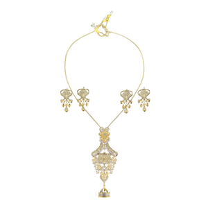 Ensemble de bijoux de mariée de créateur, ensemble de boucles d'oreilles et de collier tendance pour les mariages ou les occasions quotidiennes - Product Image 2