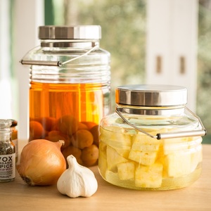 MC Container 1L 2L 3L 4L Made in Japan Food <b>Storage</b> Glass <b>Jar</b> with Stainless Steel Lid <b>Kitchen</b> Utensils Metal Cap Container - Product Image 5