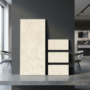 Azulejos de Pared de Cerámica Rústica de Diseño Italiano 2x4, 60x120 cm, Aspecto de Mármol Acuático Fluido, Azulejos de Porcelana Mate para Piso, 600x1200 mm - Product Image 4