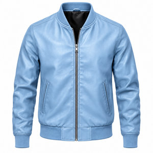 High Quality <b>Black</b> <b>Men's</b> Bomber Jacket with Stand Collar Premium & Breathable Custom Logo Print New Design Reasonable Price - Product Image 5