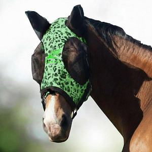 Masque anti-mouches pour chevaux, très vendu, protection UV, confortable, avec oreilles, respirant, élastique, avec couvre-yeux en maille - Product Image 2