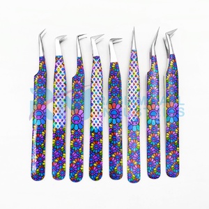 Pinces à cils RMI durables, prise en main parfaite, pointe argentée, revêtement papier, design personnalisé, offre de logo sur mesure - Product Image 1