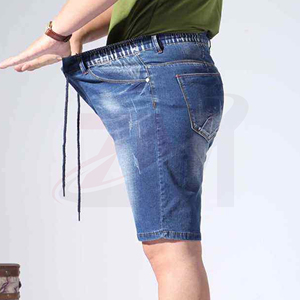 Manufacturer Men Premium Denim Shorts With Crystal Stone Decoration Private Label Clothing Production - Product Image 2