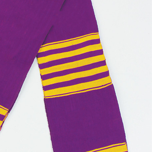 Estola de Graduación Kente Auténtica Tejida a Mano en Púrpura y Dorado, Doble Tejido, para Celebración del Patrimonio Cultural y la Ceremonia de Graduación - Product Image 2