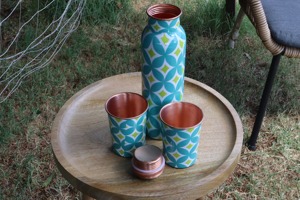 Urban Style Vintage Design Copper <b>Water</b> <b>Bottle</b> Hand Crafted Large Capacity Leak Proof Eco-Friendly Wholesale Use - Product Image 5