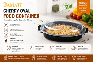 PP Plastic Oval Food <b>Container</b> with Lid | Microwave Safe Leak Resistant BPA Free Meal Prep <b>Container</b> with Clear Lid for <b>Takeaway</b> - Product Image 6