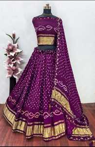 Lehenga Choli Bandhani Tradicional para Mujer, Ropa Étnica de Diseñador - Product Image 5