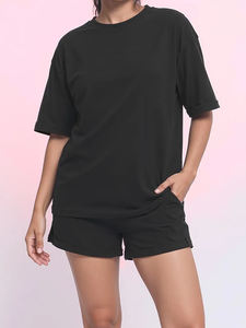 Conjunto de Camiseta y Pantalones Cortos de Algodón y Felpa para Hombre, Diseño Personalizado OEM, Transpirable, Informal, de Otoño, 2 Piezas, Color Personalizado, Diseño Digital - Product Image 6