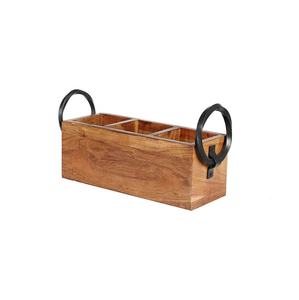 Quantité minimale de commande bas décoratif fait à la main classique en bois d'acacia organisateur polyvalent Caddy fabricant grossiste vente directe d'usine - Product Image 1